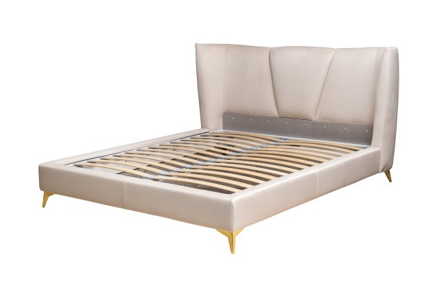 Кровать Siena без мех.велюр бежевый Colt002 199*222*116см (TT-00013326)