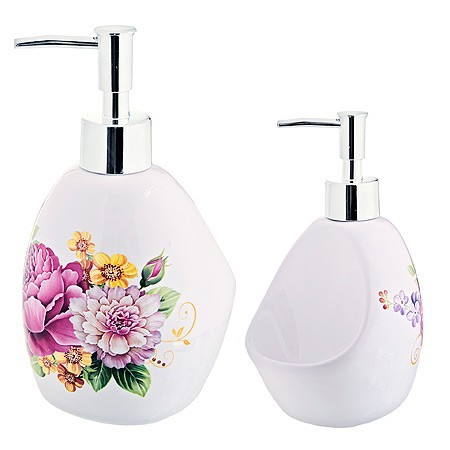 Дозатор для мыла 450мл Букет доломит/пластик LR (28903) Дозатор для мыла 450мл Букет доломит/пластик LR (28903)