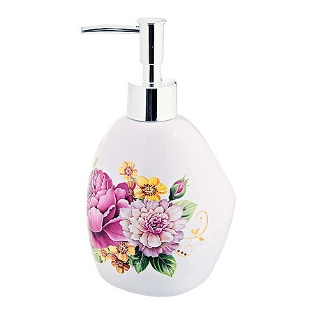 Дозатор для мыла 450мл Букет доломит/пластик LR (28903) Дозатор для мыла 450мл Букет доломит/пластик LR (28903)