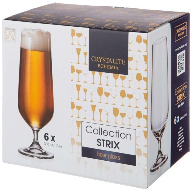 Набор бокалов для пива "dora/strix" из 6шт. 380мл высота 21 см Crystal Bohemia (669-330)