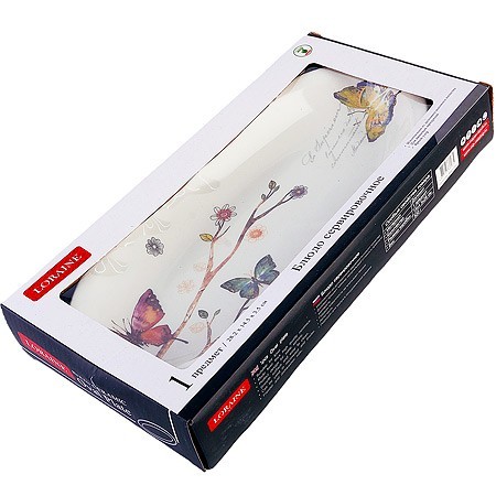 Блюдо сервировочное 28,2х14,5х3,5см Бабочки в саду доломит LR (60134)