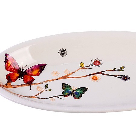 Блюдо сервировочное 28,2х14,5х3,5см Бабочки в саду доломит LR (60134)