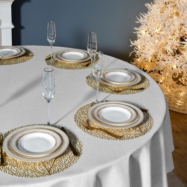 Скатерть d220 cm круглая, "феерия. серебро", цвет: белый, полиэстер 100% Lefard (986-004-26) Скатерть d220 cm круглая, "феерия. серебро", цвет: белый, полиэстер 100% Lefard (986-004-26)