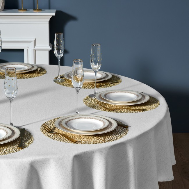 Скатерть d220 cm круглая, "феерия. серебро", цвет: белый, полиэстер 100% Lefard (986-004-26) Скатерть d220 cm круглая, "феерия. серебро", цвет: белый, полиэстер 100% Lefard (986-004-26)