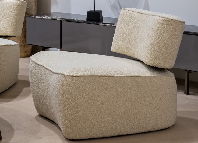 Кресло ткань букле бежевое 85*79*69см (TT-00013393)