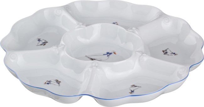 Менажница 6-ти секционная "гуси" диаметр=35 см. DUBI (606-501) Менажница 6-ти секционная "гуси" диаметр=35 см. DUBI (606-501)