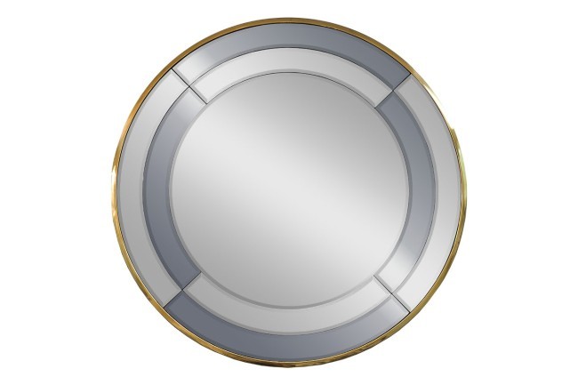 Зеркало в двухцветной зеркальной раме/золото d91см (TT-00005791)