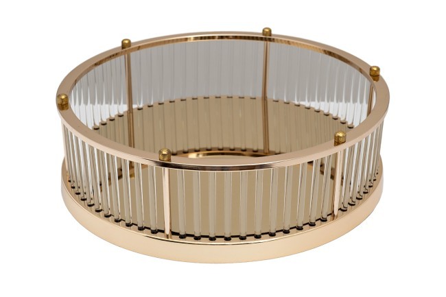 Поднос декоративный с золотыми бортами d40см (TT-00008799)