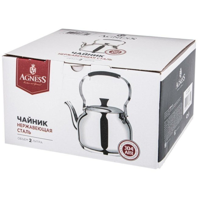 Чайник agness professional 2 л. хромникелевая нержавеющая сталь 18/10, индукционное дно Agness (936-332)