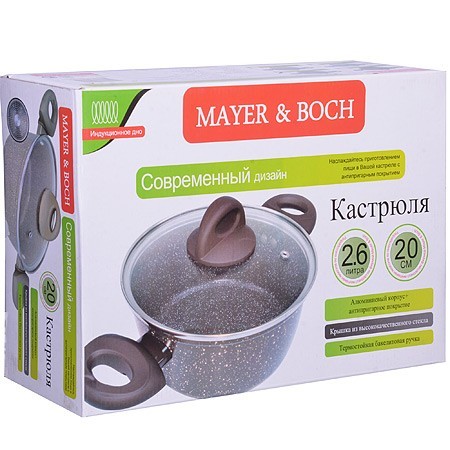 Кастрюля алюм 2.2л 20см МРАМ/КРОШ (25078) Кастрюля алюм 2.2л 20см МРАМ/КРОШ (25078)