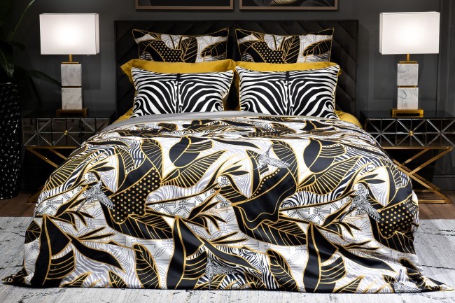 Пододеяльник Тропики принт 215*150 золото/серый (TT-00012123)