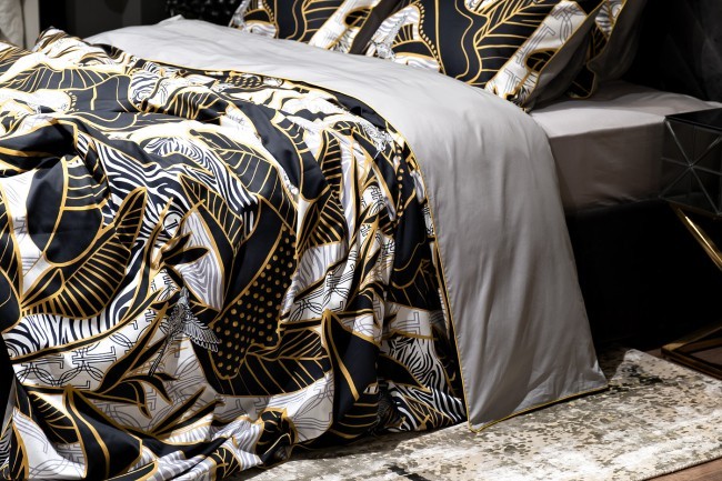 Пододеяльник Тропики принт 215*150 золото/серый (TT-00012123)