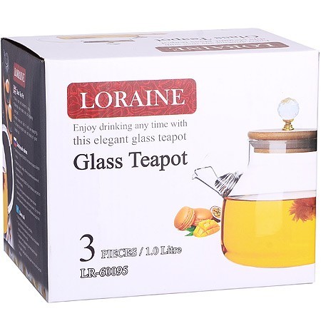 Заварочный чайник 3пр 1л стек бамбук LR (60095) Заварочный чайник 3пр 1л стек бамбук LR (60095)