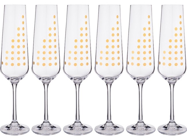 Набор бокалов для шампанского из 6 шт. "sandra" 200 мл. высота=25 см Bohemia Crystal (674-637)