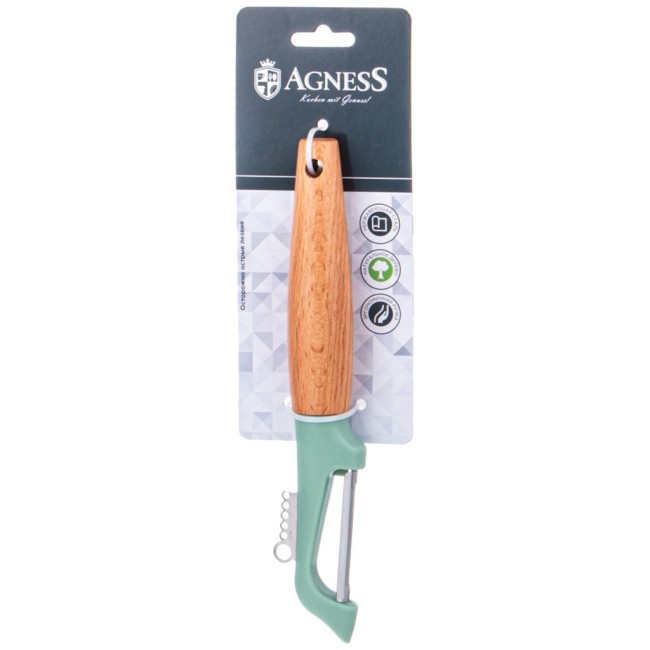 Овощечистка с деревянной ручкой Agness (712-0021)