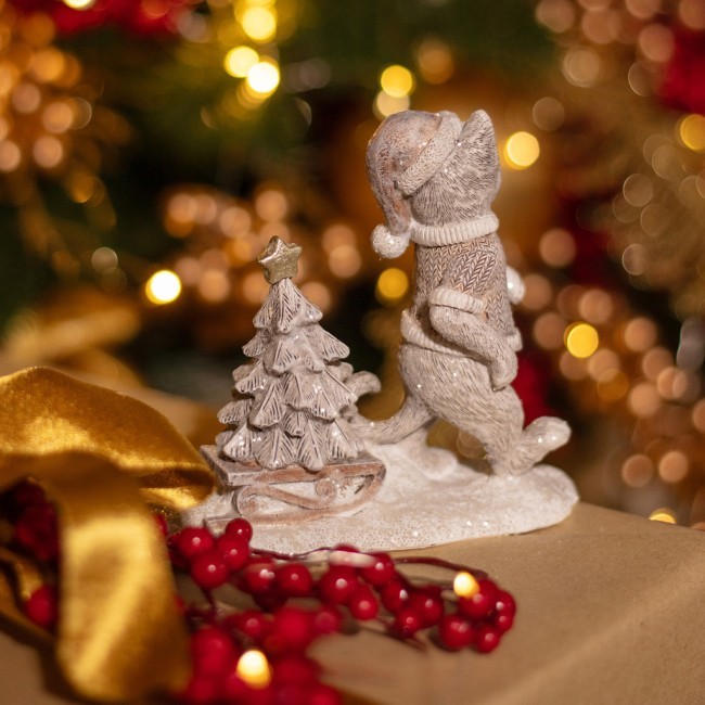 Статуэтка "котик с елочкой" 13х5,5х11,5 см Lefard (162-1286) Статуэтка "котик с елочкой" 13х5,5х11,5 см Lefard (162-1286)