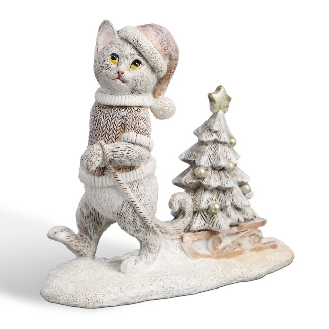 Статуэтка "котик с елочкой" 13х5,5х11,5 см Lefard (162-1286) Статуэтка "котик с елочкой" 13х5,5х11,5 см Lefard (162-1286)