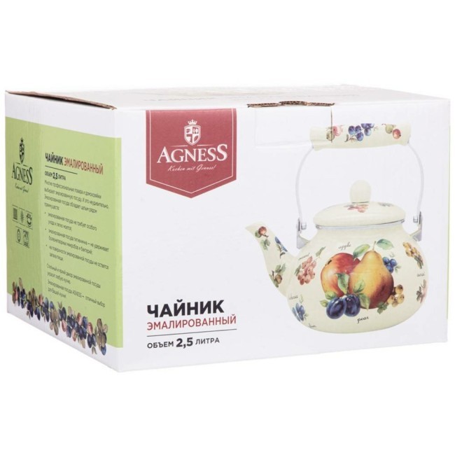 Чайник agness  эмалированный, серия "секретные ингредиенты" 2,5 л Agness (934-421)