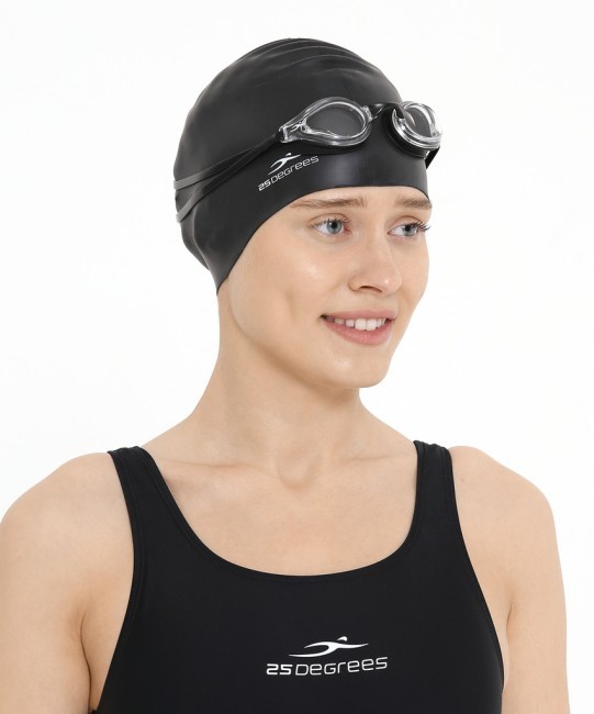 Шапочка для плавания 25DEGREES Mamana Black, силикон, для длинных волос (1433308) Шапочка для плавания 25DEGREES Mamana Black, силикон, для длинных волос (1433308)