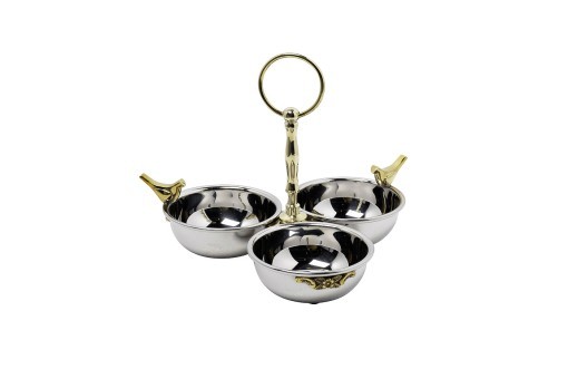 Менажница "Birds" 3 чаши н/ж сталь d21*17см (TT-00008589)