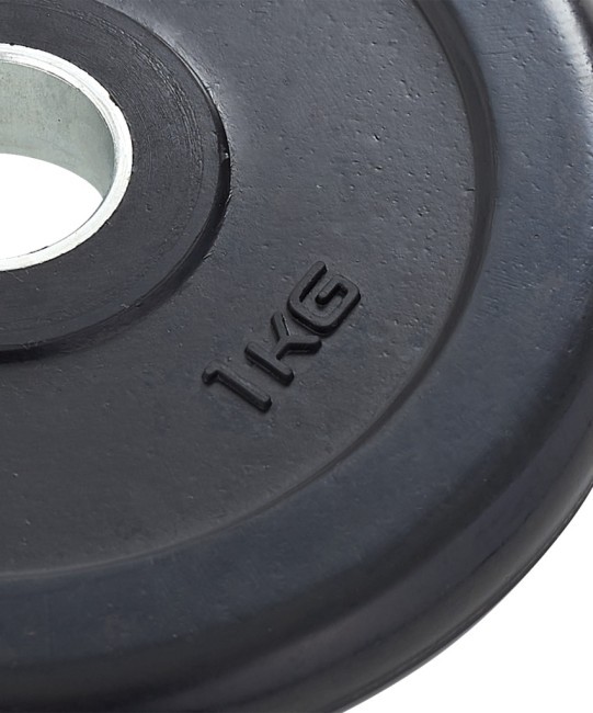 Диск обрезиненный STARFIT BB-202 d=26 мм, стальная втулка, черный, 1 кг (998363)