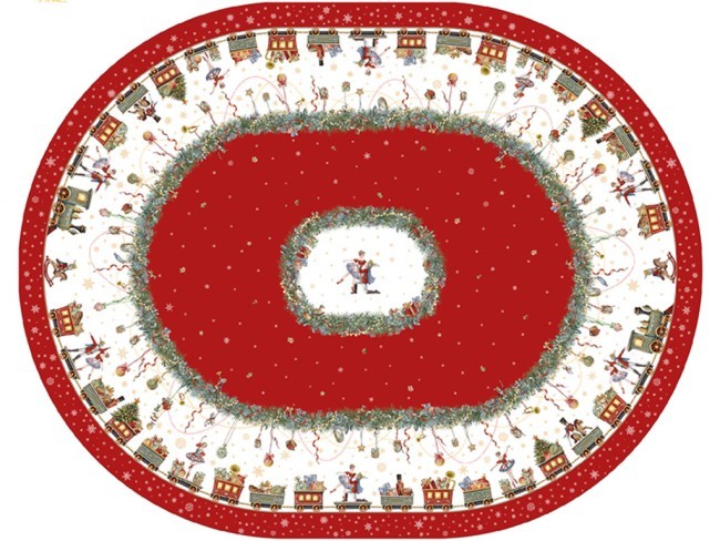 Скатерть овальная "щелкунчик" ,140х180см ,красный, 100% хлопок ,твил Lefard (850-762-4) Скатерть овальная "щелкунчик" ,140х180см ,красный, 100% хлопок ,твил Lefard (850-762-4)