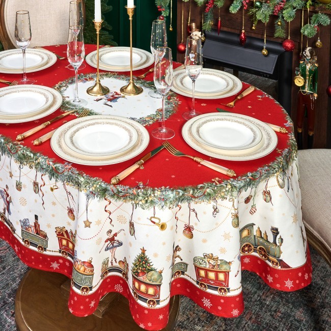 Скатерть овальная "щелкунчик" ,140х180см ,красный, 100% хлопок ,твил Lefard (850-762-4) Скатерть овальная "щелкунчик" ,140х180см ,красный, 100% хлопок ,твил Lefard (850-762-4)