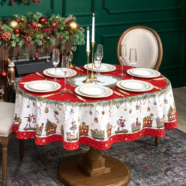 Скатерть овальная "щелкунчик" ,140х180см ,красный, 100% хлопок ,твил Lefard (850-762-4) Скатерть овальная "щелкунчик" ,140х180см ,красный, 100% хлопок ,твил Lefard (850-762-4)