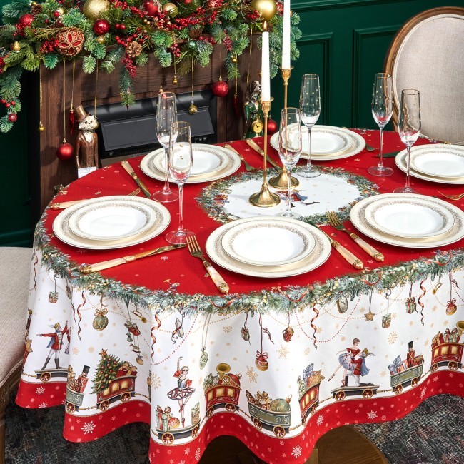 Скатерть овальная "щелкунчик" ,140х180см ,красный, 100% хлопок ,твил Lefard (850-762-4) Скатерть овальная "щелкунчик" ,140х180см ,красный, 100% хлопок ,твил Lefard (850-762-4)