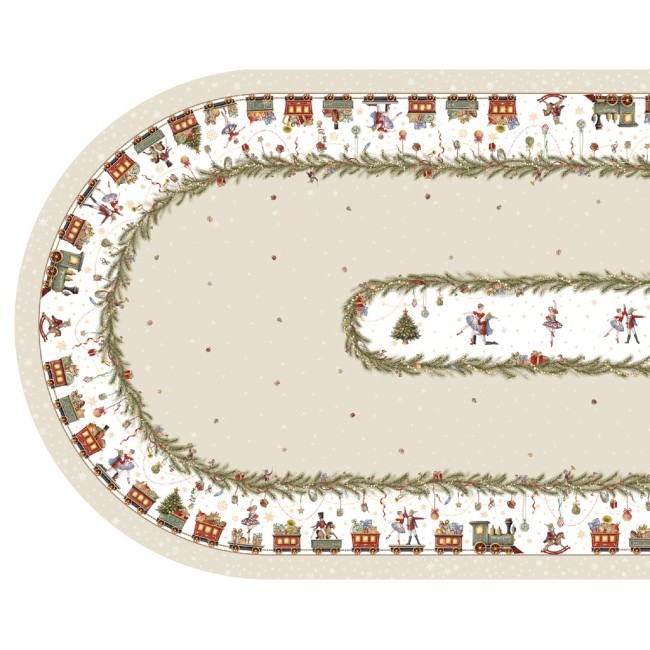 Скатерть  140х300 cm овальная, "щелкунчик" цвет: бежевый, tm lefard, полиэстер 100% Lefard (986-002-29)