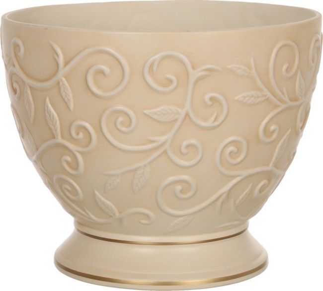 Чаша декоративная "арт деко" персик с золотой каймой диаметр=34 см.высота=27 см. Loucicentro-Ceram. Louсa (742-001)