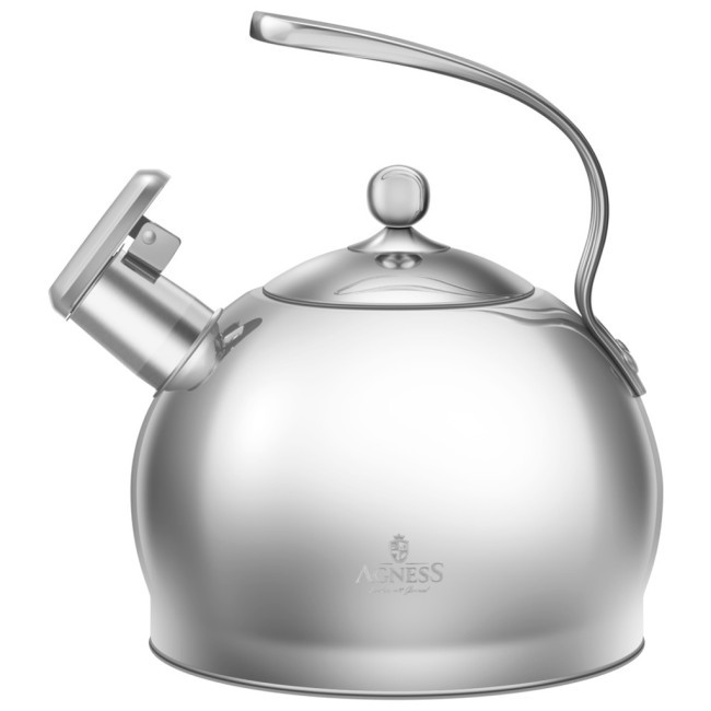 Чайник agness со свистком 3,2л, термоаккумулирующее дно, 304 сталь, индукция Agness (948-1001)