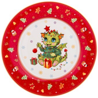 Тарелка закусочная lefard "с новым годом!" 19 см красная Lefard (85-1964)
