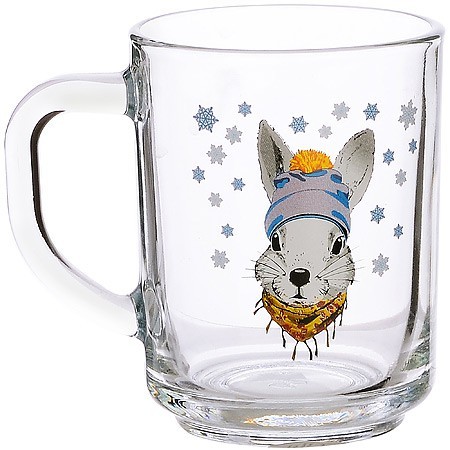 Кружка для чая 200мл "Зайцы стиляги"(х12) " (335-Д-3)