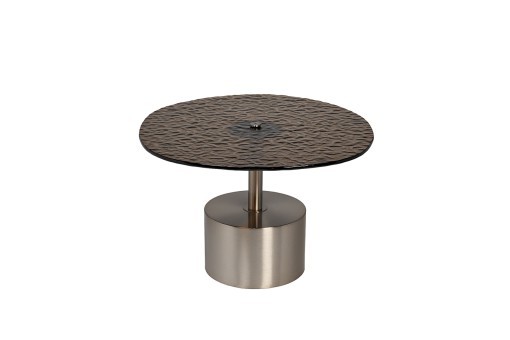 Стол журнальный, стекло рельефное тонированное d 60*63*41см (TT-00014150) Стол журнальный, стекло рельефное тонированное d 60*63*41см (TT-00014150)