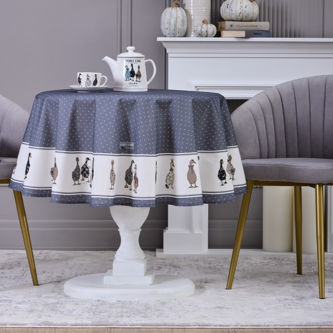 Скатерть круглая "family farm" 150 см ,100% хлопок, графит,твил, пропитка Lefard (850-747-23) Скатерть круглая "family farm" 150 см ,100% хлопок, графит,твил, пропитка Lefard (850-747-23)