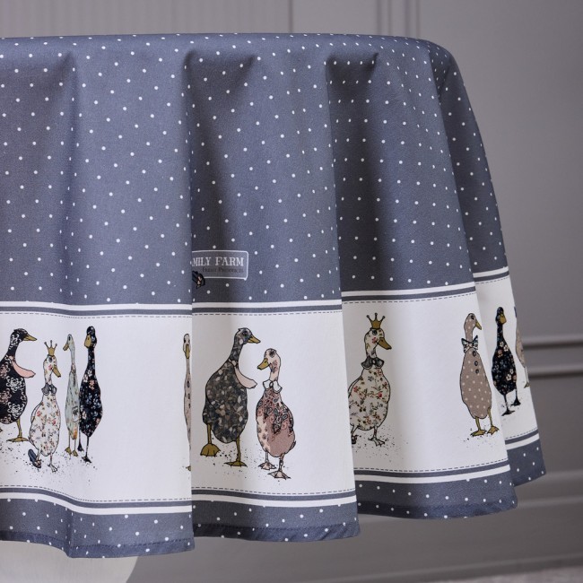 Скатерть круглая "family farm" 150 см ,100% хлопок, графит,твил, пропитка Lefard (850-747-23) Скатерть круглая "family farm" 150 см ,100% хлопок, графит,твил, пропитка Lefard (850-747-23)