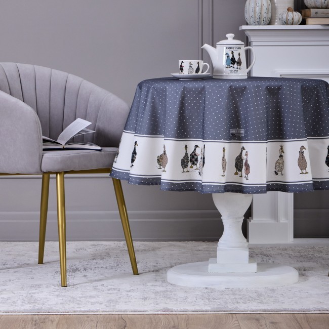 Скатерть круглая "family farm" 150 см ,100% хлопок, графит,твил, пропитка Lefard (850-747-23) Скатерть круглая "family farm" 150 см ,100% хлопок, графит,твил, пропитка Lefard (850-747-23)