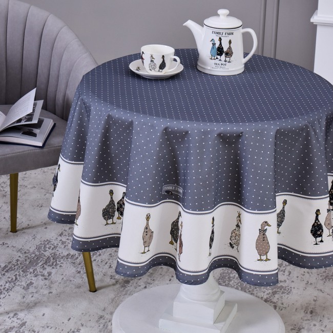 Скатерть круглая "family farm" 150 см ,100% хлопок, графит,твил, пропитка Lefard (850-747-23) Скатерть круглая "family farm" 150 см ,100% хлопок, графит,твил, пропитка Lefard (850-747-23)