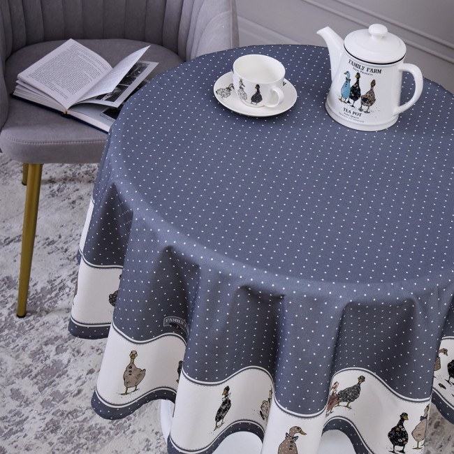 Скатерть круглая "family farm" 150 см ,100% хлопок, графит,твил, пропитка Lefard (850-747-23) Скатерть круглая "family farm" 150 см ,100% хлопок, графит,твил, пропитка Lefard (850-747-23)