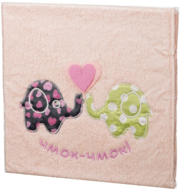 Полотенце махровое "чмок-чмок"50х90, 100% хлопок, персик SANTALINO (850-560-11)