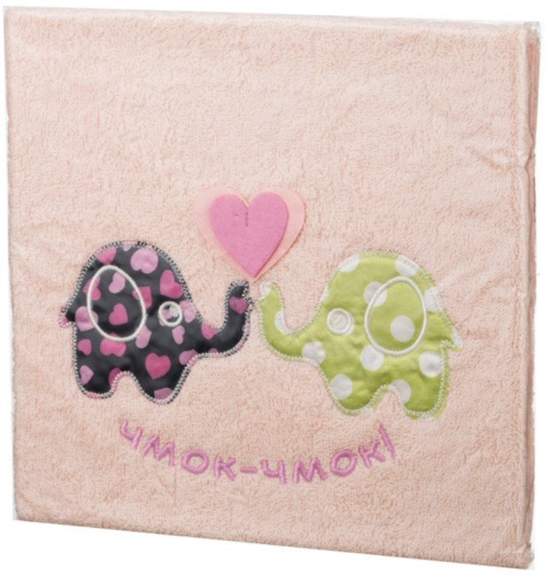 Полотенце махровое "чмок-чмок"50х90, 100% хлопок, персик SANTALINO (850-560-11)