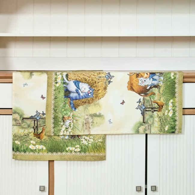 Набор полотенец 2 шт "синие коты. про любовь ",40х60 см, 100% хлопок,твил, беж Lefard (850-720-62)