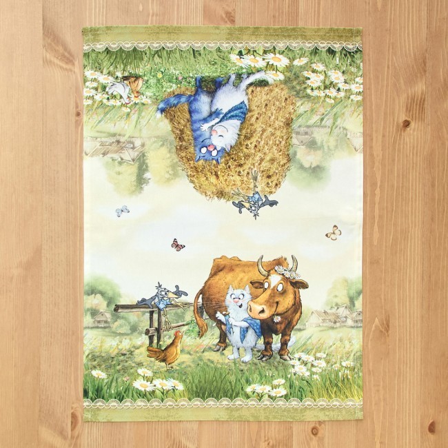 Набор полотенец 2 шт "синие коты. про любовь ",40х60 см, 100% хлопок,твил, беж Lefard (850-720-62)