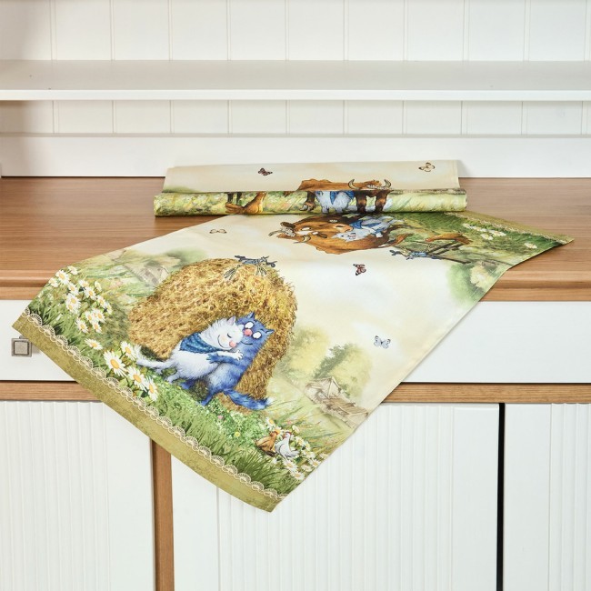 Набор полотенец 2 шт "синие коты. про любовь ",40х60 см, 100% хлопок,твил, беж Lefard (850-720-62)