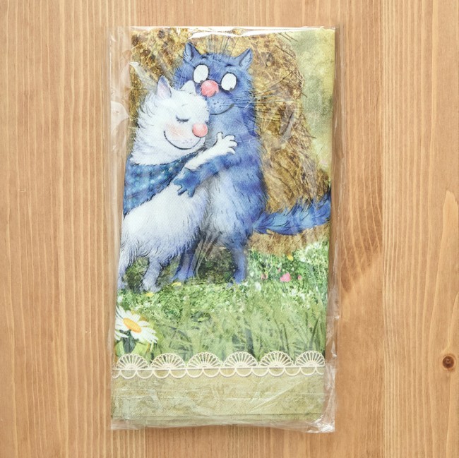 Набор полотенец 2 шт "синие коты. про любовь ",40х60 см, 100% хлопок,твил, беж Lefard (850-720-62)