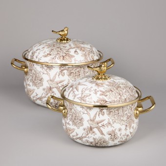 Набор кастрюль agness эмалированных серия "royal garden", 4пр. 2,1л и 3,8л Agness (950-601)