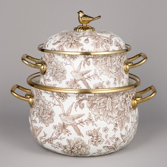 Набор кастрюль agness эмалированных серия "royal garden", 4пр. 2,1л и 3,8л Agness (950-601)