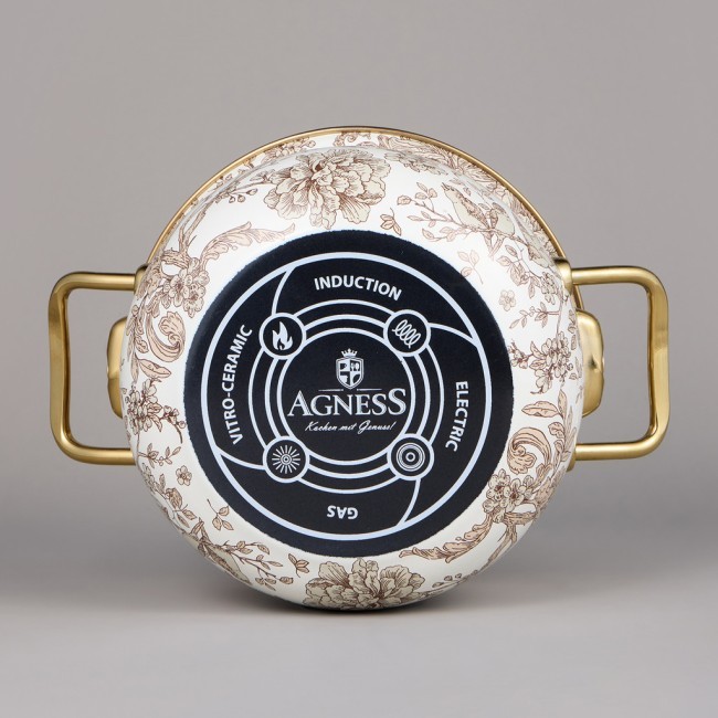 Набор кастрюль agness эмалированных серия "royal garden", 4пр. 2,1л и 3,8л Agness (950-601)