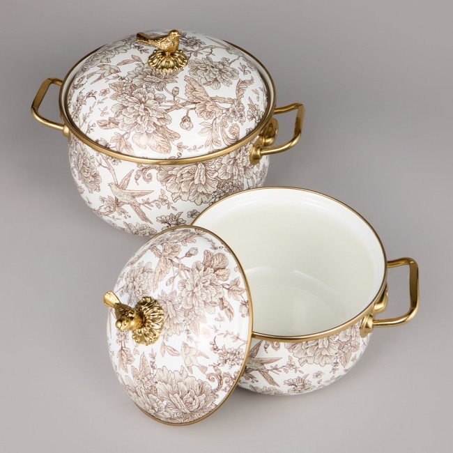 Набор кастрюль agness эмалированных серия "royal garden", 4пр. 2,1л и 3,8л Agness (950-601)